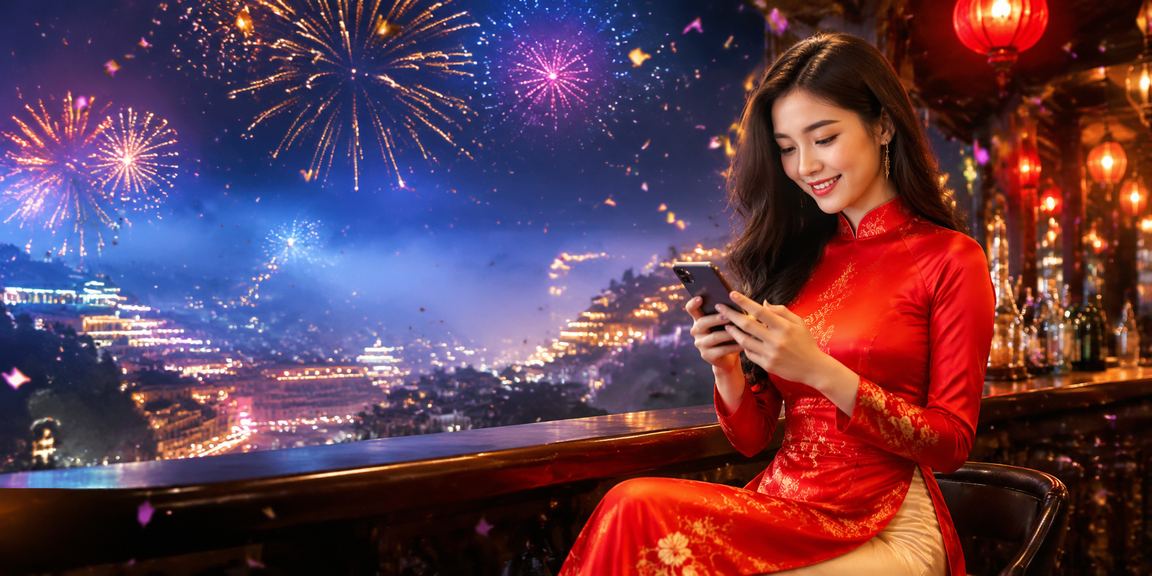 Phụ nữ Việt Nam mặc áo dài tại Sa Pa trải nghiệm casino trực tuyến trên điện thoại di động